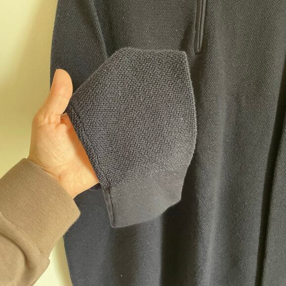 Brooks Brothers 100% Merino Wool SZ XL Navy Blue Quarter Zip Sweater Pullover - Picture 2 of 7